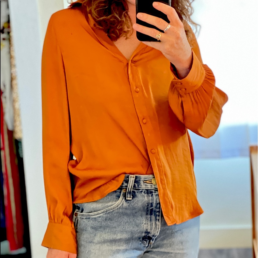 NWOT Silky orange blouse